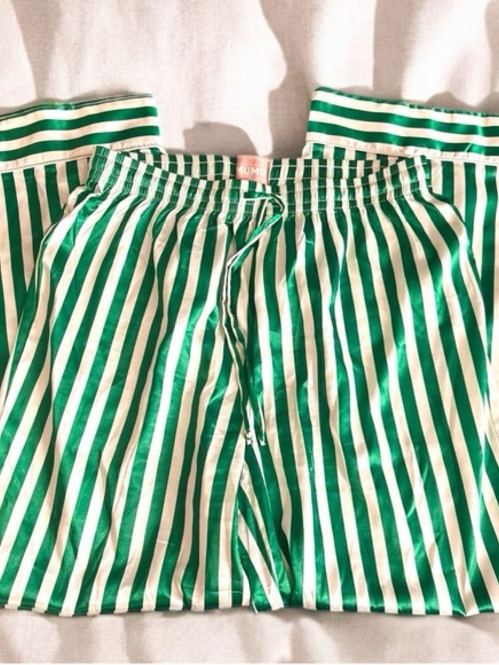 Show me your Mumu green and white stripe PJ Pants